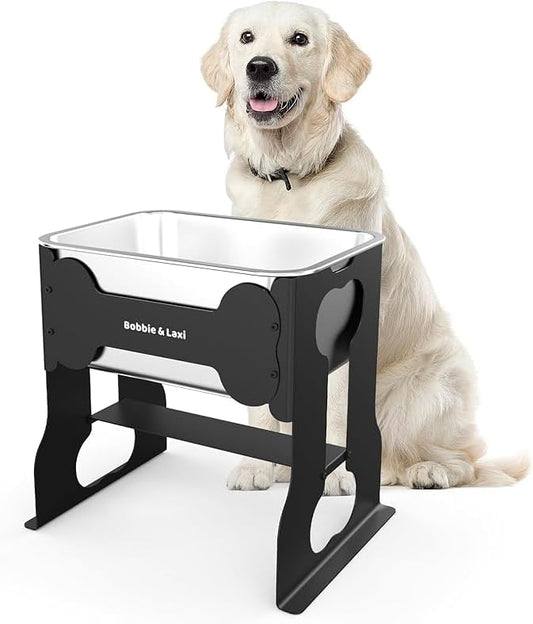 Elevated Large Dog Water Bowl Raised Stainless Steel Bowl with Stand