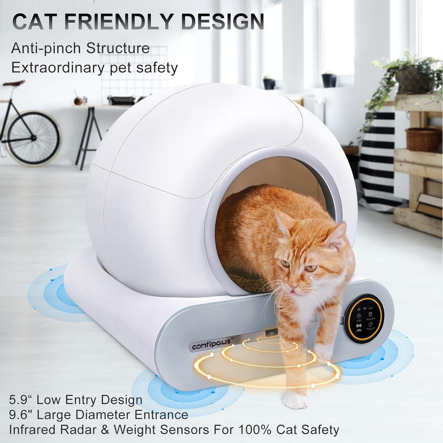 Automatic Cat Litter Box Self Cleaning Robot for Multiple Cats