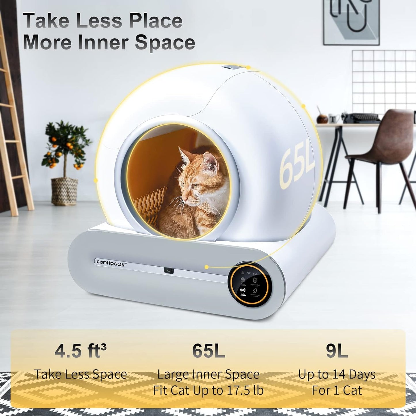 Automatic Cat Litter Box Self Cleaning Robot for Multiple Cats