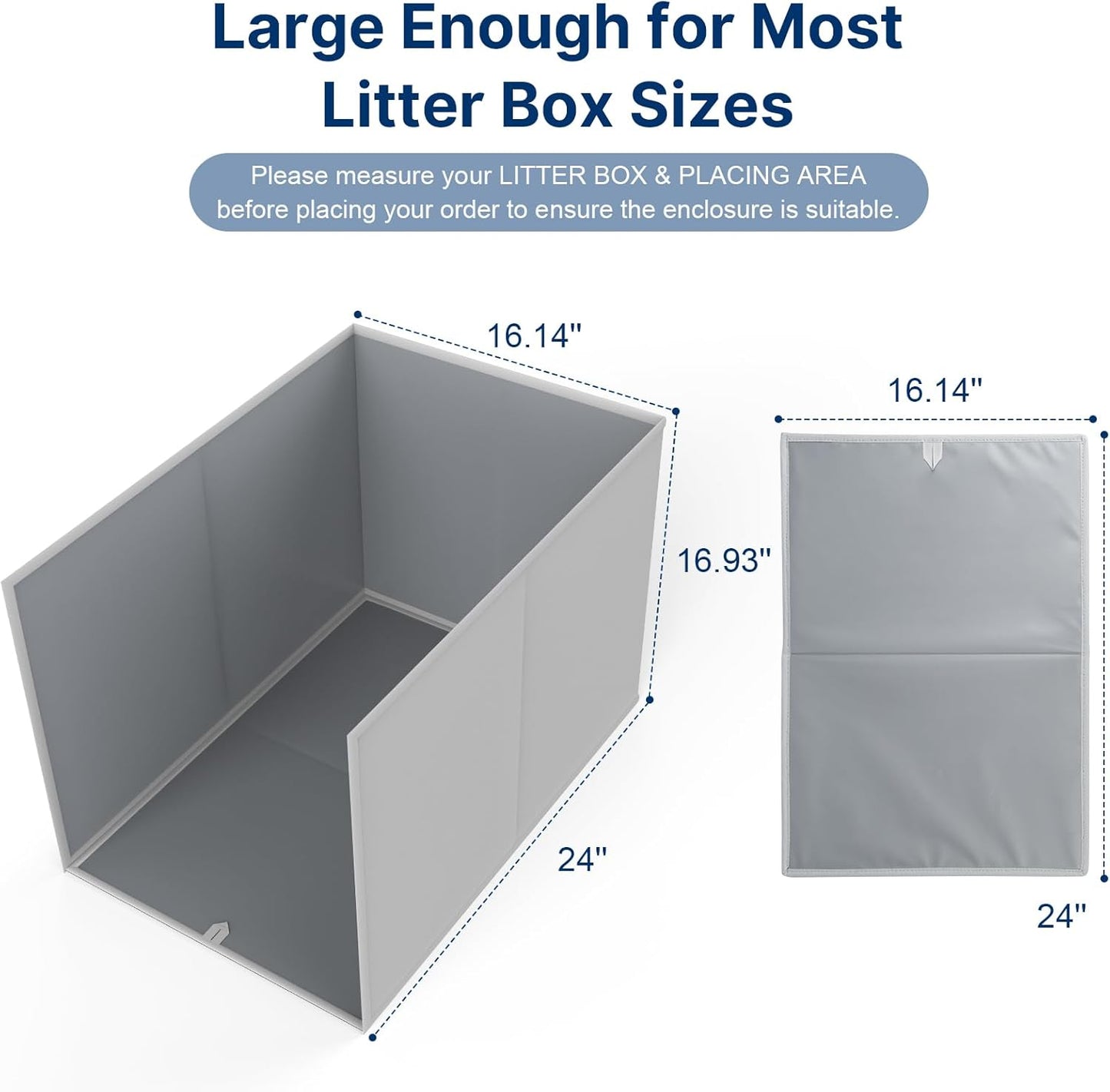Foldable Cat Litter Box Enclosure, All-in-One Litter Box Splash Guard for Large Litter Pan