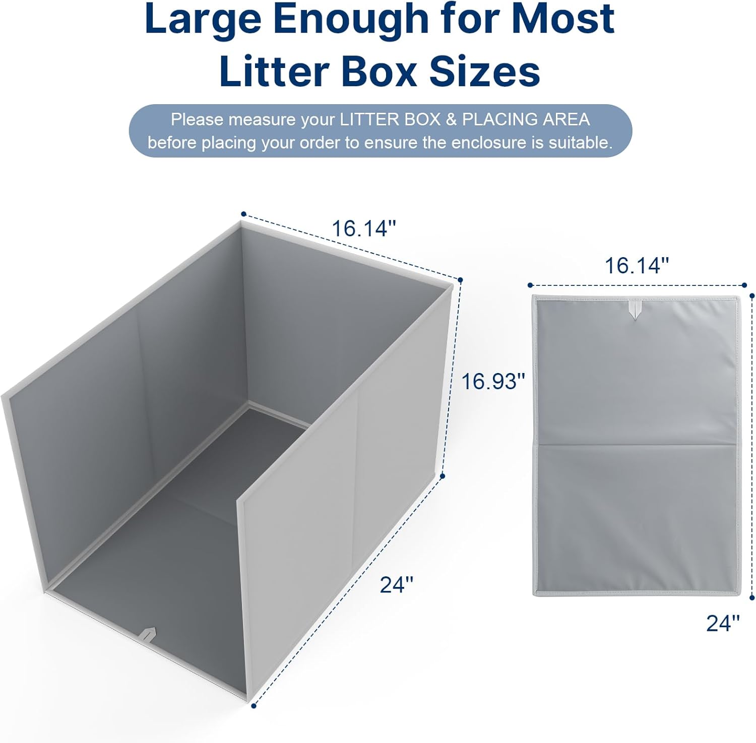 Foldable Cat Litter Box Enclosure, All-in-One Litter Box Splash Guard for Large Litter Pan