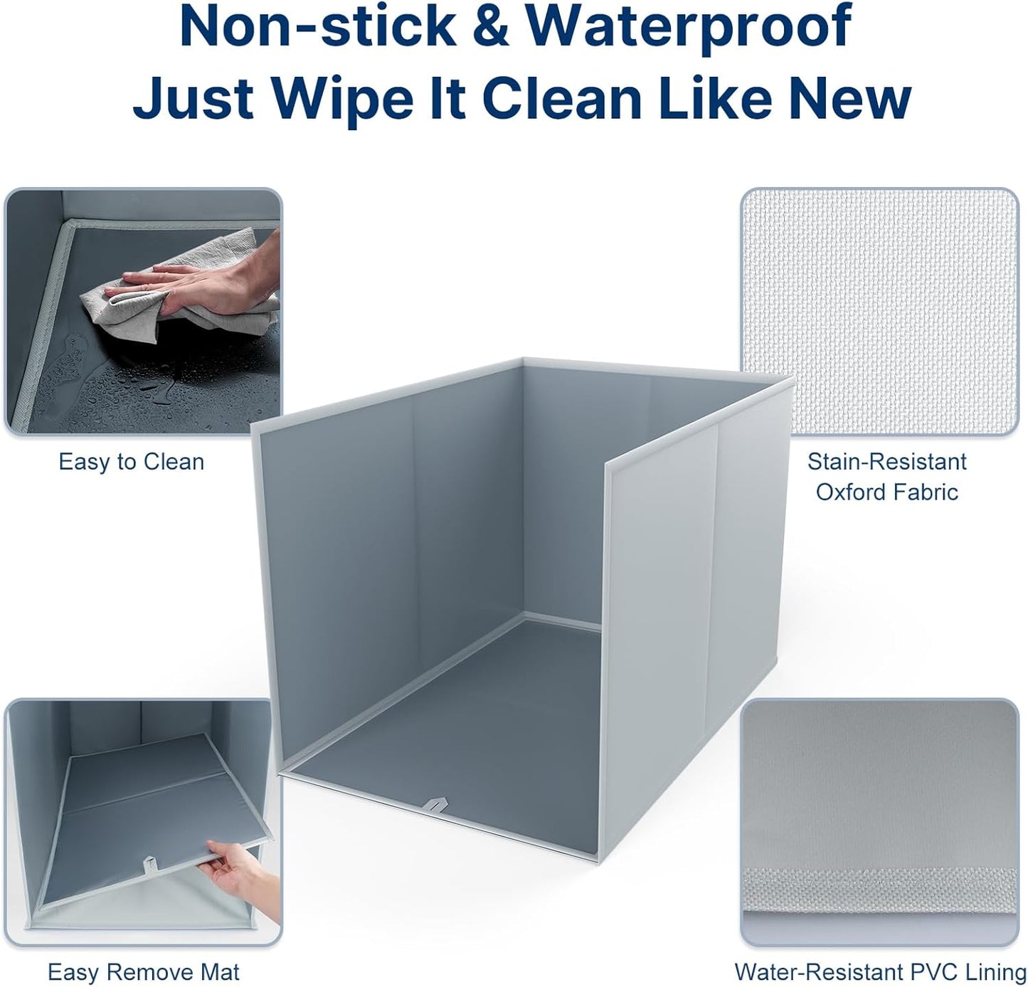 Foldable Cat Litter Box Enclosure, All-in-One Litter Box Splash Guard for Large Litter Pan