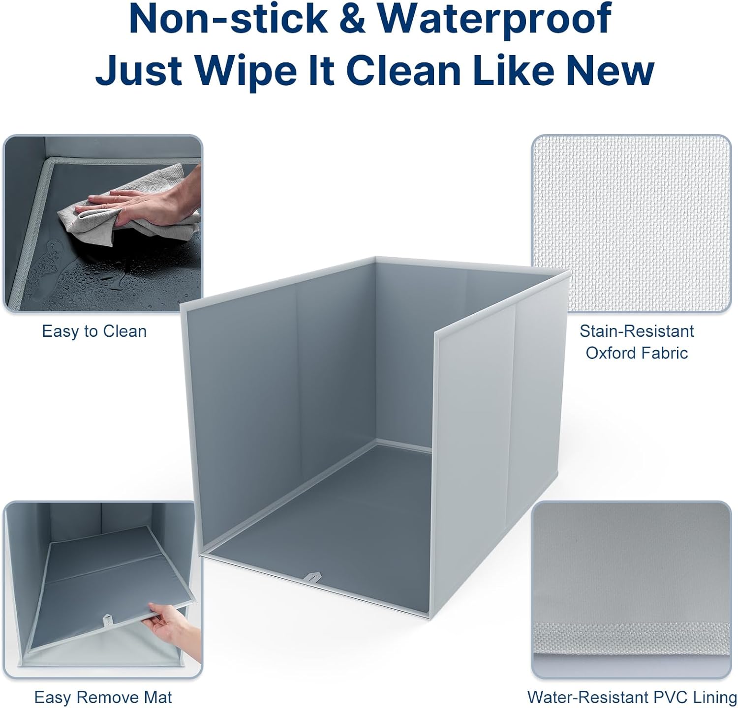 Foldable Cat Litter Box Enclosure, All-in-One Litter Box Splash Guard for Large Litter Pan