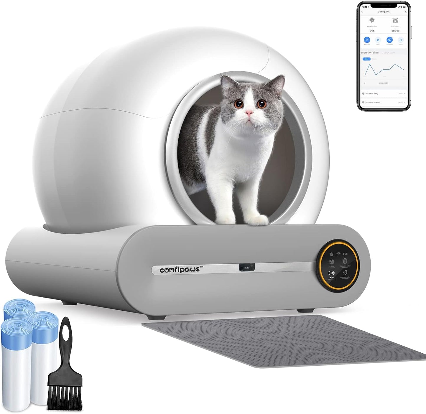 Automatic Cat Litter Box Self Cleaning Robot for Multiple Cats