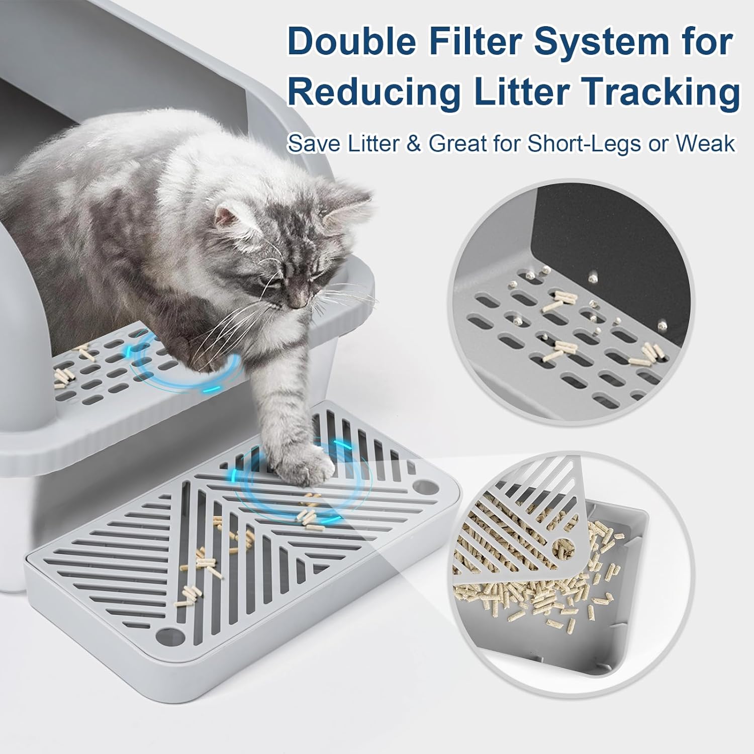 2 Pack 6" Deep XL Stainless Steel Litter Box Enclosure with Lid