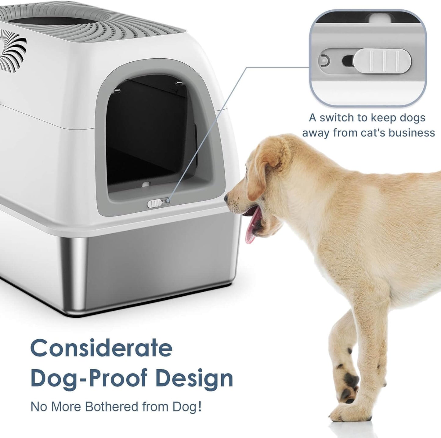 Homemade Dog Proof Litter Box Stainless Steel Top Entry Litter Box