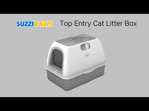 Stainless Steel Top Entry Litter Box with Dog-Proof, Hooded