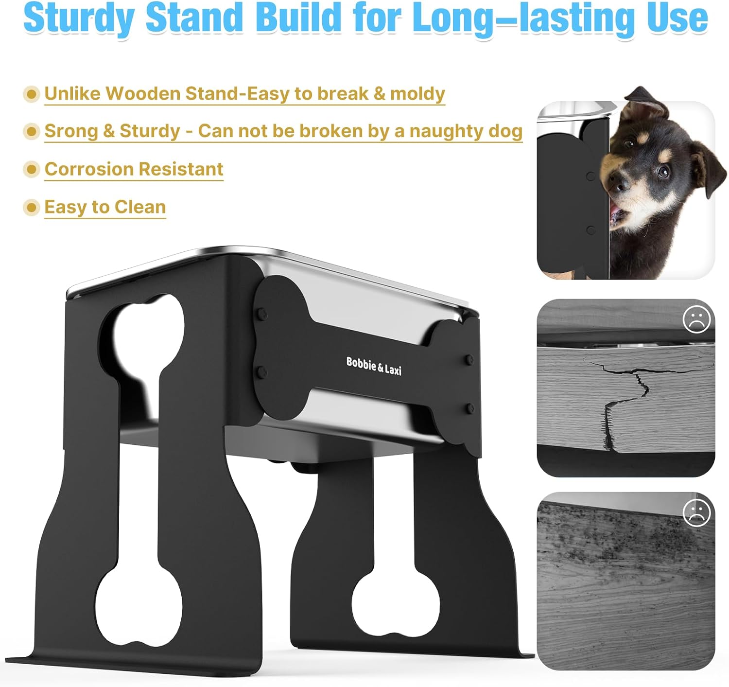 Elevated Large Dog Water Bowl Raised Stainless Steel Bowl with Stand
